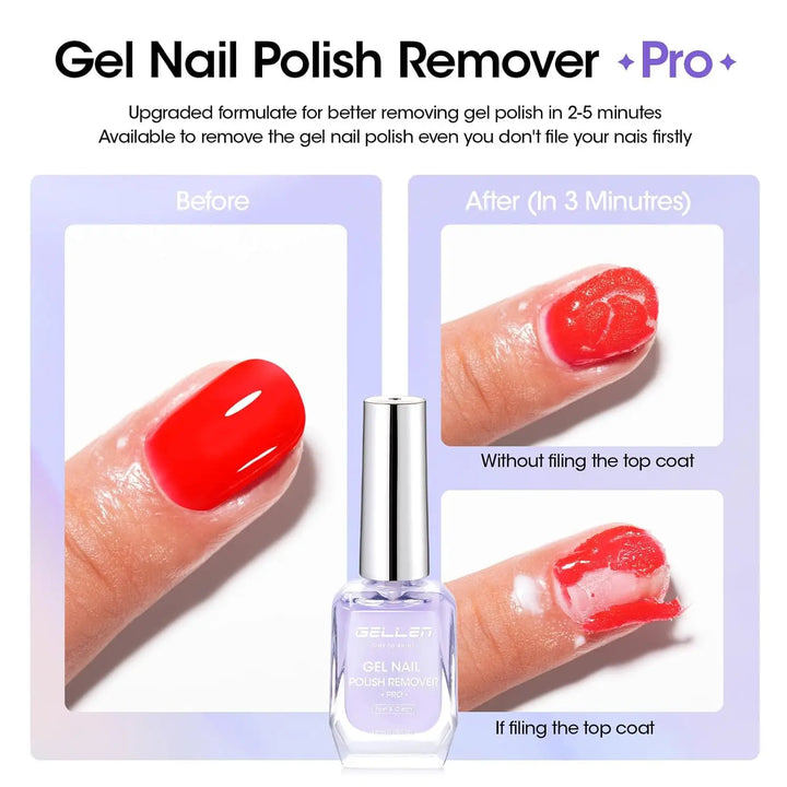 GELLEN Gel Nail Polish Remover Pro Kit with Peelable Liquid Latex Fast Nails Gel Remover Professional No Soaking Supplies