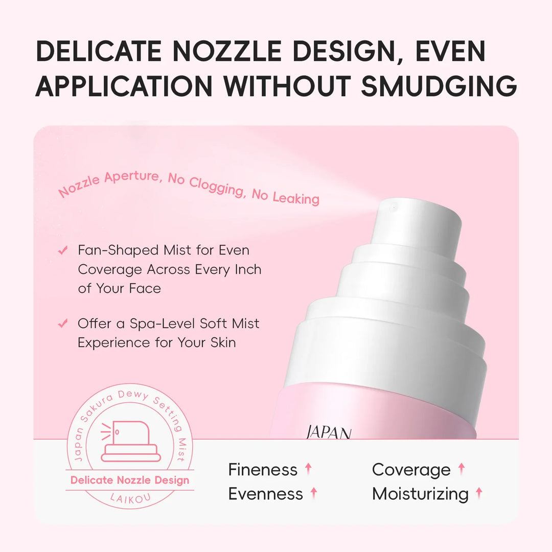 Sakura Makeup Setting Spray Moisturizing Waterproof Oil Control Long Lasting Non Sticky Dewy Quick Fixer Face Mist
