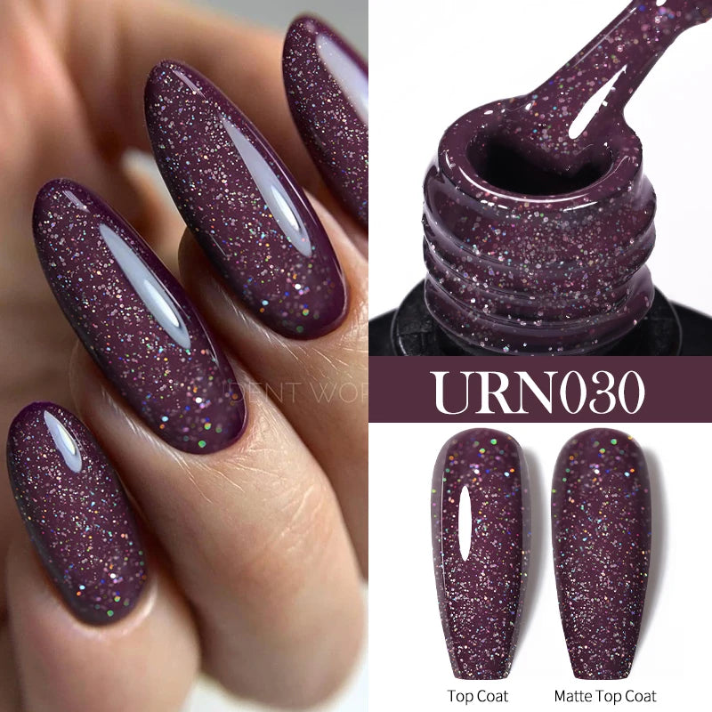UR SUGAR 7/7.5ml Nude Glitter Color Nail Gel Polish Semi-permanent Varnish Soak Off Nail Art Base Top Coat UV LED Gel Manicure