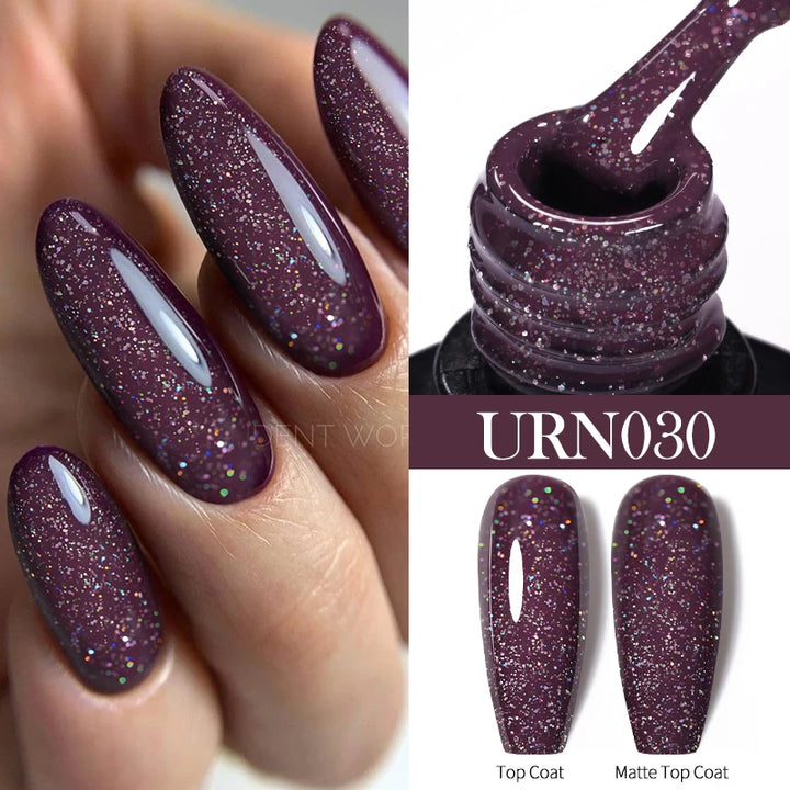 UR SUGAR 7/7.5ml Nude Glitter Color Nail Gel Polish Semi-permanent Varnish Soak Off Nail Art Base Top Coat UV LED Gel Manicure