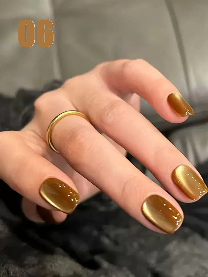 12ML 1-21PCS Autumn Nails Red through half the Sky Cat Eye Nail Glue Halloween New Whitening Glass Bead Cat Eye Nail Polish