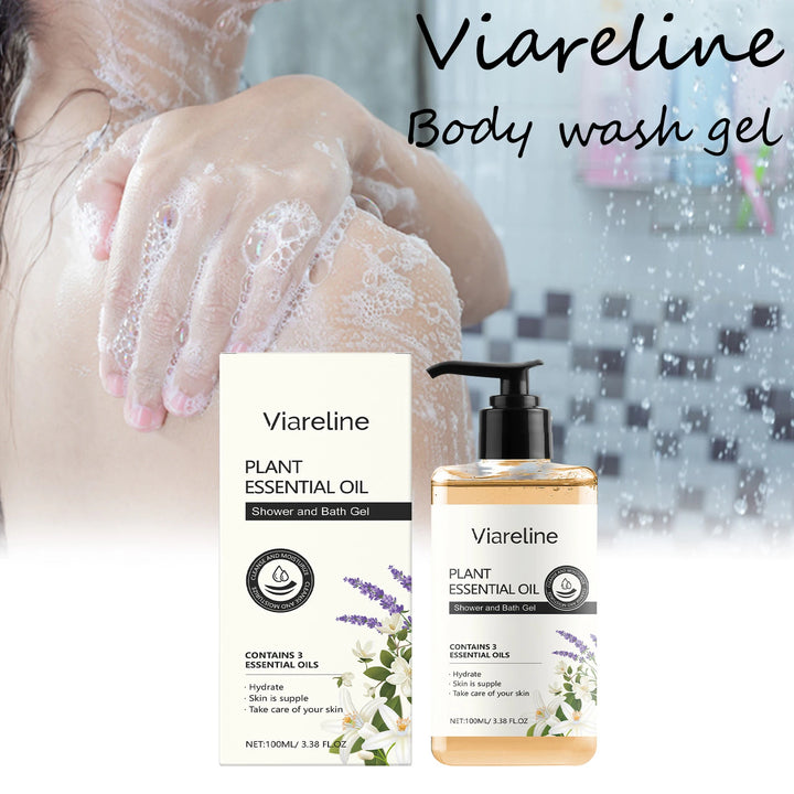 Viareline Floral Scent Body Wash Gel Lasting Fresh Fragrance Glowing Skin Reduce Dryness Deep Cleaning Dirt Stains Body Shampoo