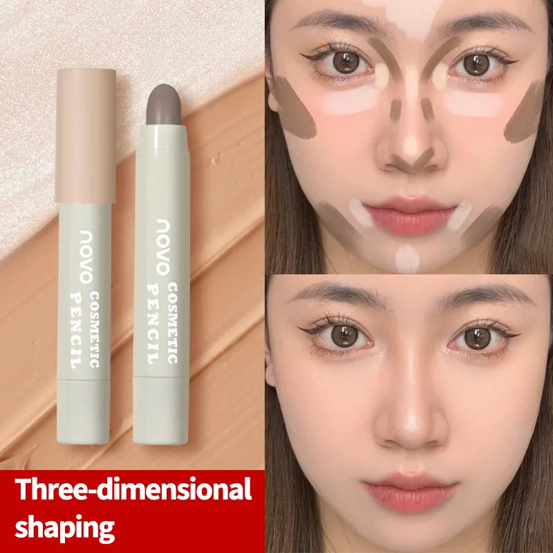Matte Grey Contour Stick Nose Shadow Cream Three-Dimensional Facial Bronzer Concealer Cosmetics Pearl White Highlighters Makeup
