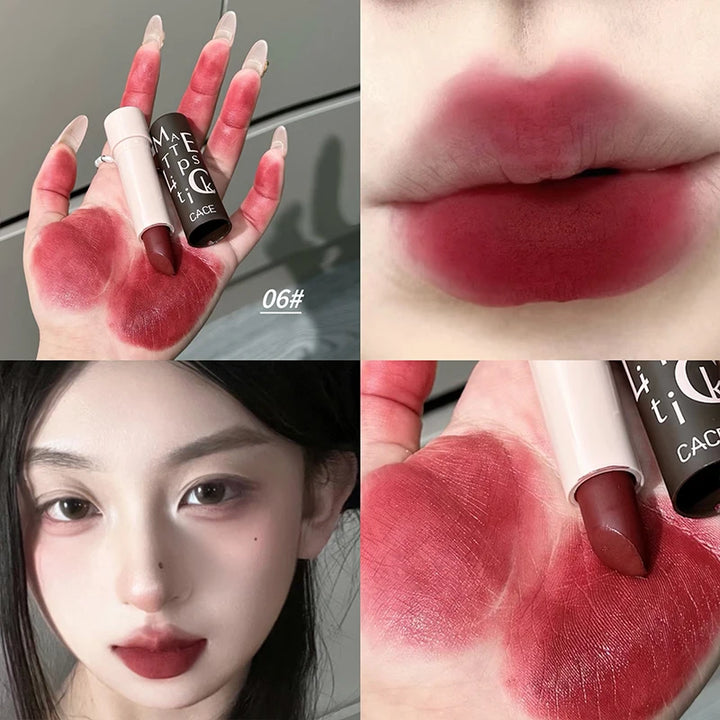 Vintage Party Velvet Matte Lipstick Rose Cream Silky Finish Long-Lasting Waterproof Full Coverage Nude Lip Tint Balm Make Up