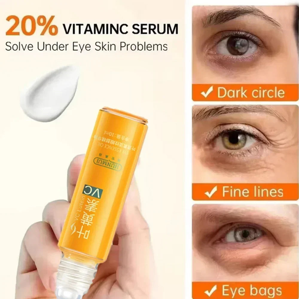 Lutein Anti-Aging Eye Serum Oil Dark Circle Removal Wrinkle Fading Firming Lifting Whitening Brightening Eye Care for All Skin
