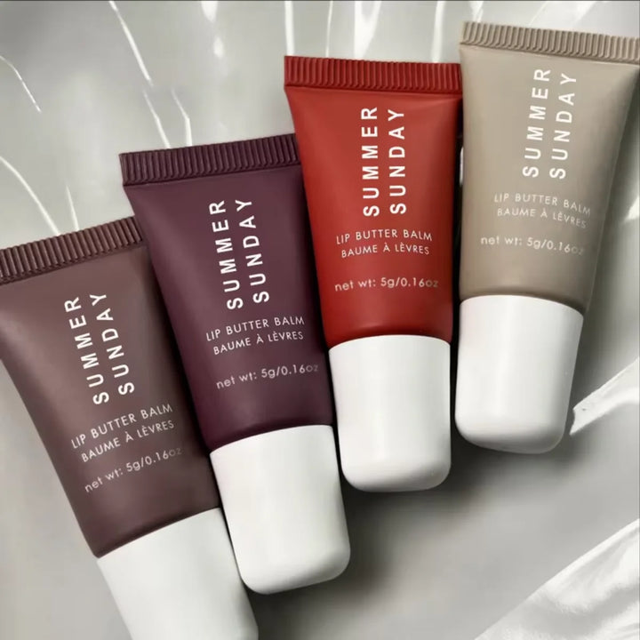 4 Pcs Summer Fridays Mini Lip Butter Balm Set Moisturizing Vanilla Beige Brown Sugar Makeup Fast Ship Gift Kit