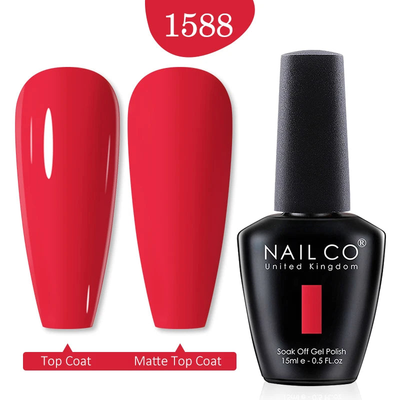NAILCO Red Colors Series 15ML Nail Gel Polish Nail Supplies Semi Permanent For Nail Art Manicure Soak Off LED UV Hybrid Varnish