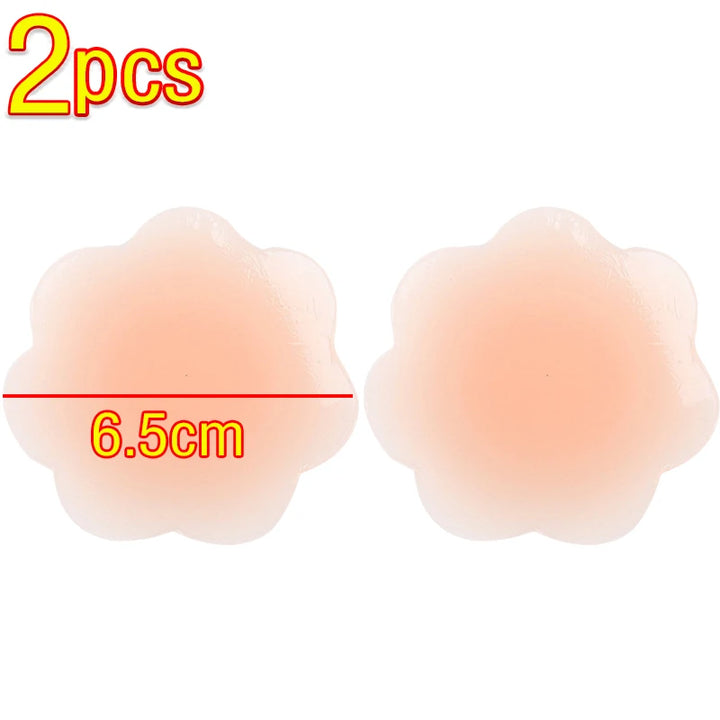 2-4pcs Invisible Self Adhesive Chest paste Reusable Sticker Breast Petal Strapless Lift Up Bra Pad Silicone Petal Nipple Cover