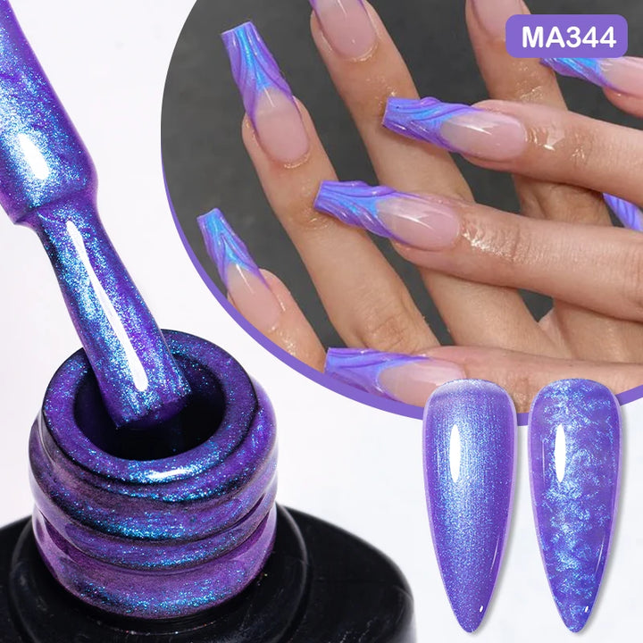 MEET ACROSS 7ml Jelly Nude Shimmer Rubber Base Gel Glitter Pink Purple UV/LED Nail Art Vernis Gel Polish for Manicure Nails DIY