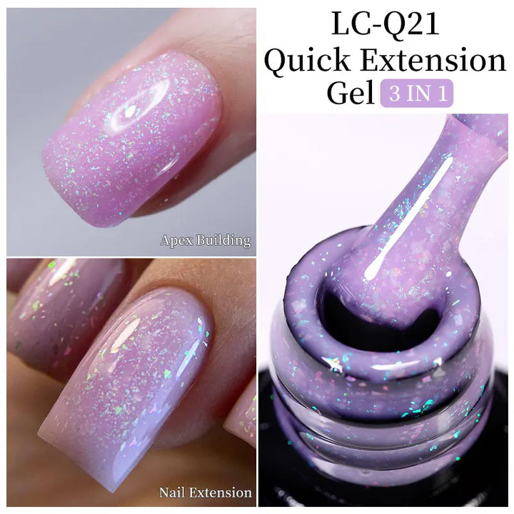 LILYCUTE 15ML Quick Extension Gel Nail Polish Nude Milk White Color Finger Prolong Acrylic Crystal Construction Hard Gel Varnish