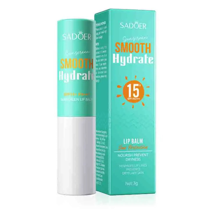 1/2/3pcs SADOER Spf 15+ Lip Sunscreen Solar Blocker Lip Balm Moisturizing Fade Lip Lines Nourishing Hydrating Lips Lipstick