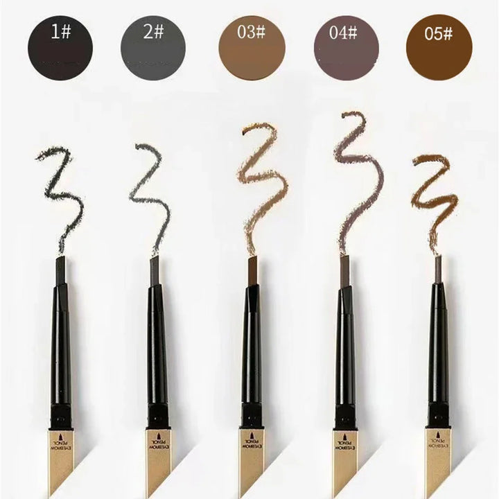 5 Colors With Brush Double Head Eyebrow Pencil Waterproof Smooth Eyebrow Stick Sweatproof Eyebrow Gel Tattoo Pencil Cosmetics
