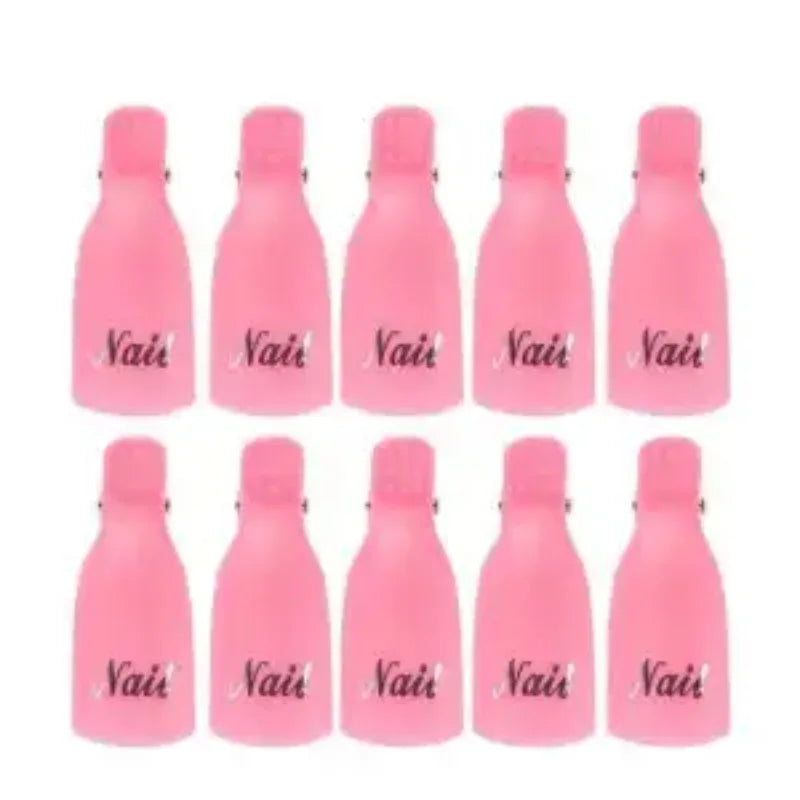 10pcs Nail Art Remover Clips Gel Polish Removal Caps Manicure Tool Set Replace Foil Wraps Professional Nail Removal Accessory