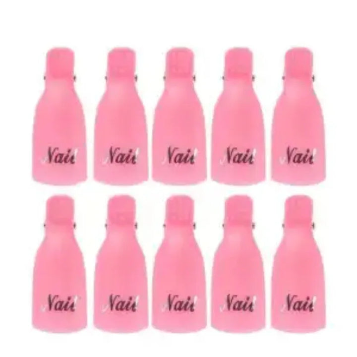 10pcs Nail Art Remover Clips Gel Polish Removal Caps Manicure Tool Set Replace Foil Wraps Professional Nail Removal Accessory