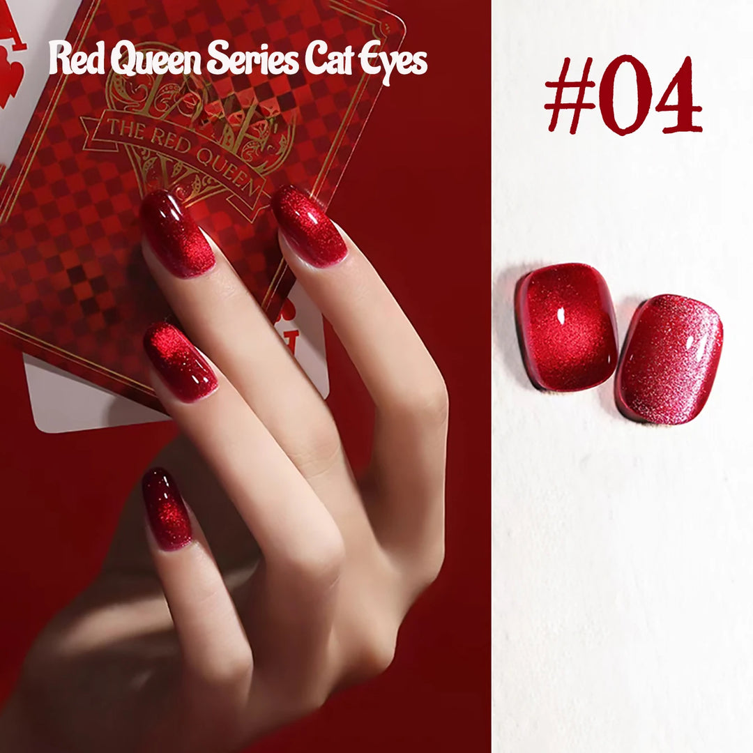 12ML 1-21PCS Autumn Nails Red through half the Sky Cat Eye Nail Glue Halloween New Whitening Glass Bead Cat Eye Nail Polish