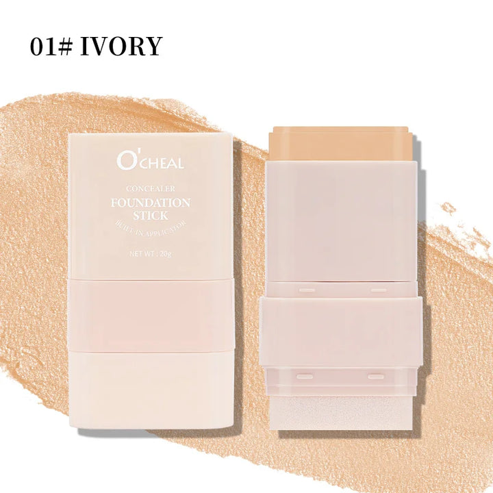 O'cheal Concealer Foundation Stick Facial Matte Bronzer Contouring Coverage Moisturizing Makeup Face Cream Portable With Sponge