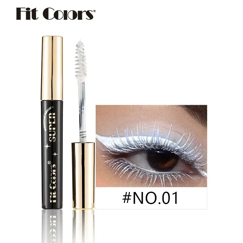 Color Mascara 14 Thick Curl Waterproof Non-smudding Natural Long Lasting Blue White Green Pink Black  Eye Makeup
