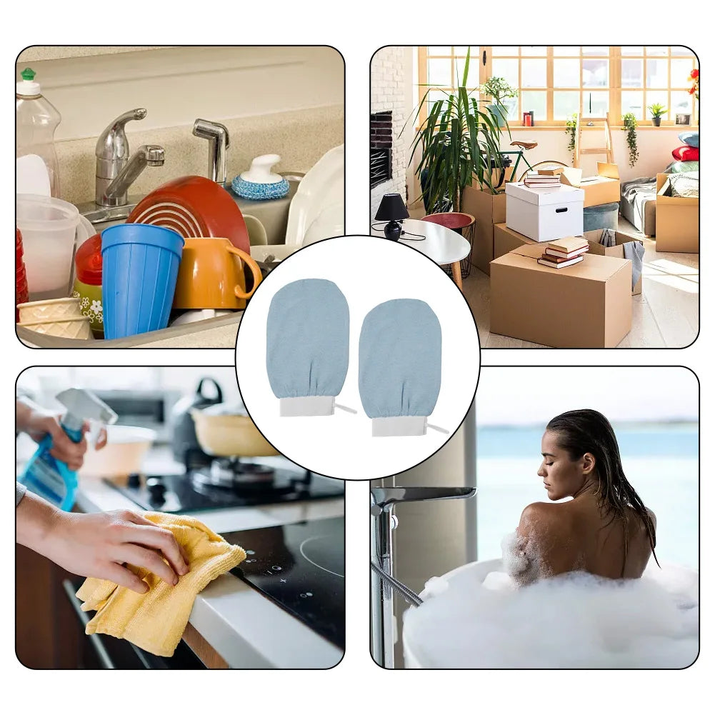 1/2 Pcs Scrub Exfoliating Gloves Back Scrub Dead Skin Facial Massage Gloves Body Cleaning Scrub Mitt Rub Dead Skin Gloves