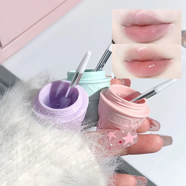 CACE icy lip balm moisturizing hydrating lip lines jelly lip glass lip gloss