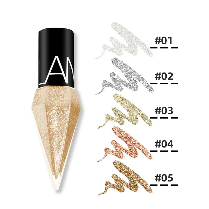 Shiny Eye Liners Pigment Silver Rose Gold Color Liquid Glitter eyeshadow Professional Eyeliner Beauty Cosmetics Makeup for Women