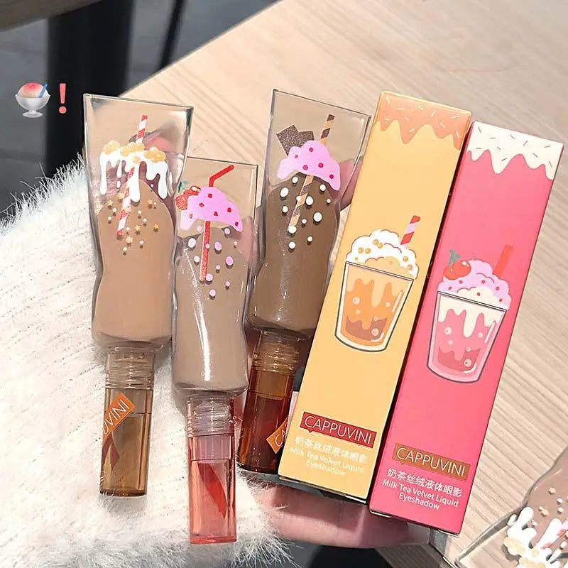 Cappuvini Milk Tea Velvet Liquid Eyeshadow Monochrome Matte Makeup Long-lasting Eyeshadow