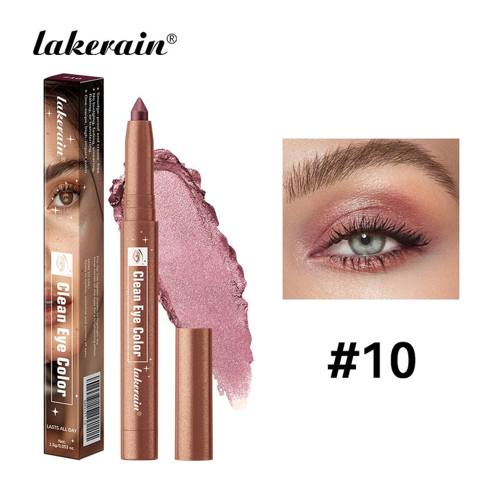 12Colors Metallic Eyeshadow Pencil Glitter Silkworm Liner Pen Highlighter Long Lasting Gold Blue Cream Eye Shadow Stick Makeup