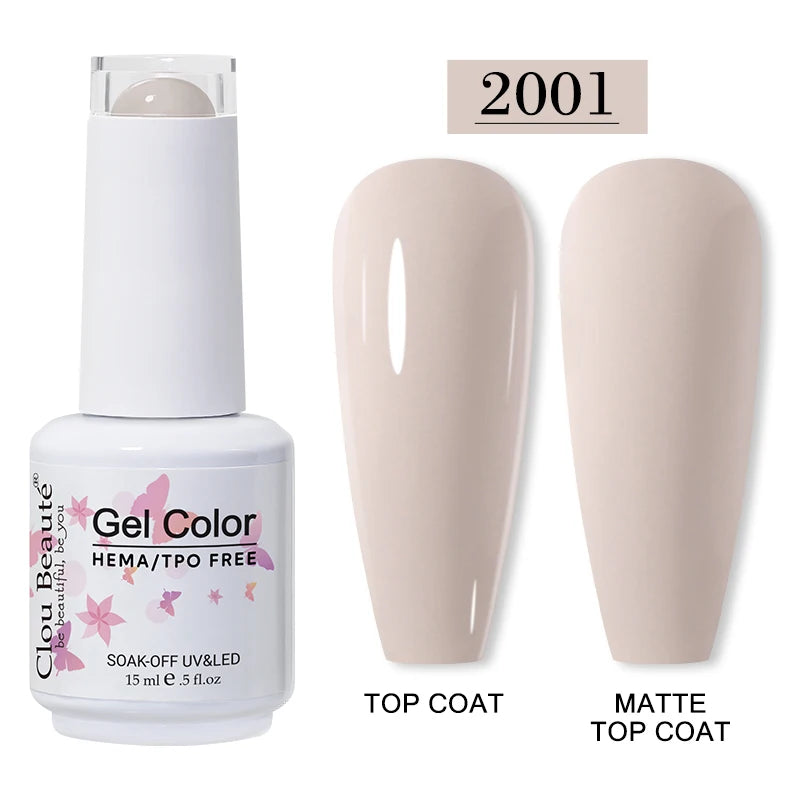 Clou Beaute 15ml HEMA TPO FREE Gel Nail Polish Vernis Semi Permanent UV Nail Art Varnish Lakiery Hybrydowe Manicure Gel Polish