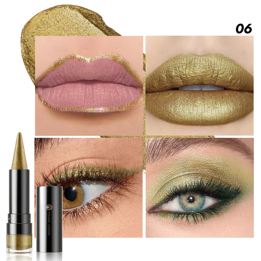 YOUNG VISION 6 Color Matte Pearl Shimmer Dual-Effect Lipstick Waterproof, Non-Transfer Lipstick Cosmetics