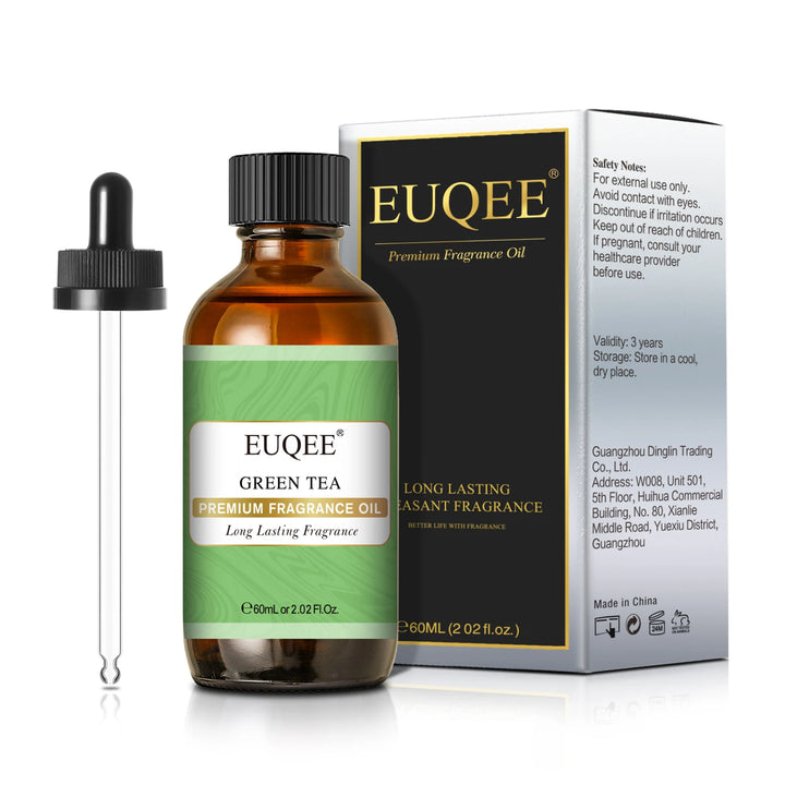 EUQEE 60ml Men's Fragrance Oils with Glass Dropper Leather Dragons Blood Forest Pine Chocolate Aroma Oils For Car Diffusion