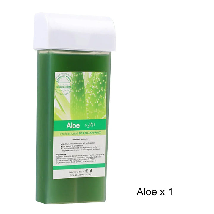 Aloe Roll on Wax Rose Wax Roller Refill Painless Hair Removal Wax Cartridge Depilatory Wax Warmer For Bikini Body Hair Removal