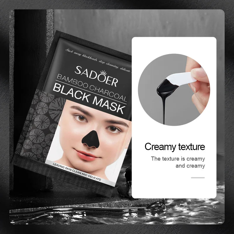 Bamboo Charcoal Blackhead Removing Peel-Off Mask, 10-Piece Travel Pack, Deeply Removes Dead Skin And Impurities.