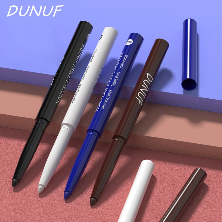 DUNUF 4 Pcs Durable Waterproof Eyeliner Pencil Non-smudging Soft Easy to Operate Sweat-proof and Easy to Color Beginner Friendly