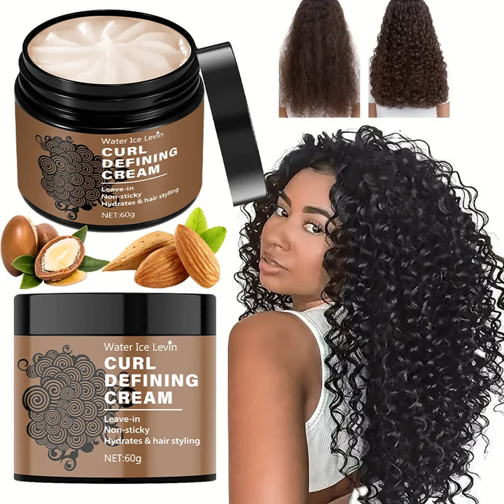 60g Curly Hair Styling Cream - Moisturizing Hair Styling Cream Suitable for Normal Hair, Men and Women, Easy to Use and Carry with Plant Formula