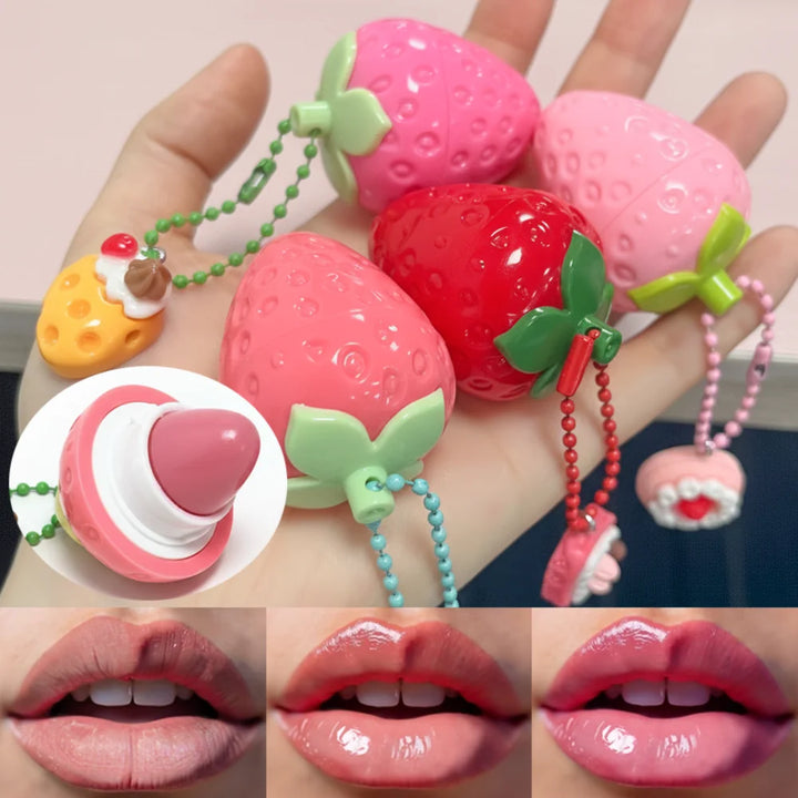 4-Color Random Sending Strawberry Warm Moisturizing Lip balm With Strong Moisturizing Effect, Protecting And Softening Lips