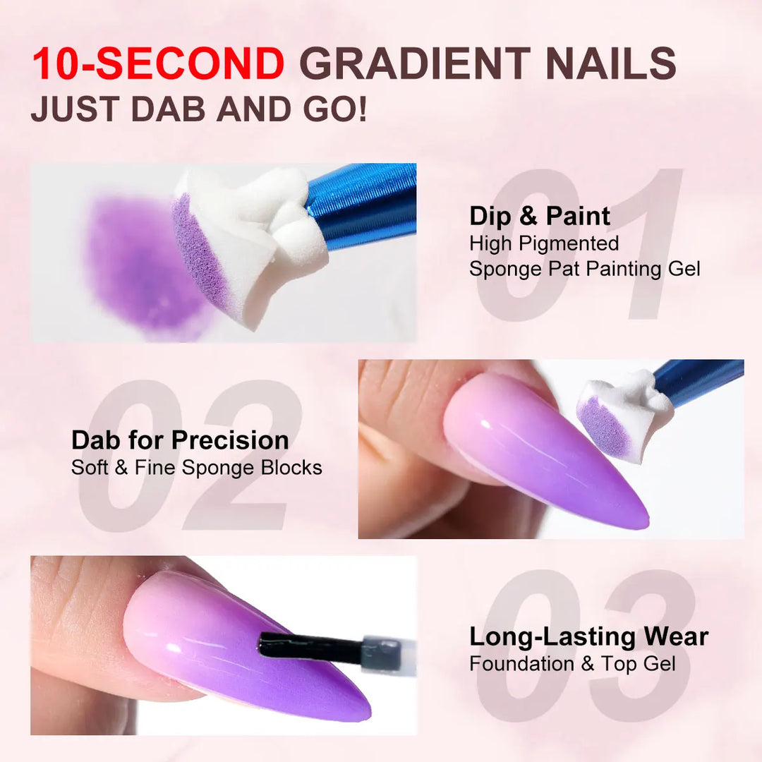 LIMEGIRL 9 Color Gradient Painting Gel Nail Art Gradient Color DIY Design Gel Quick Flower Paint Engraving Gel Nail Polish