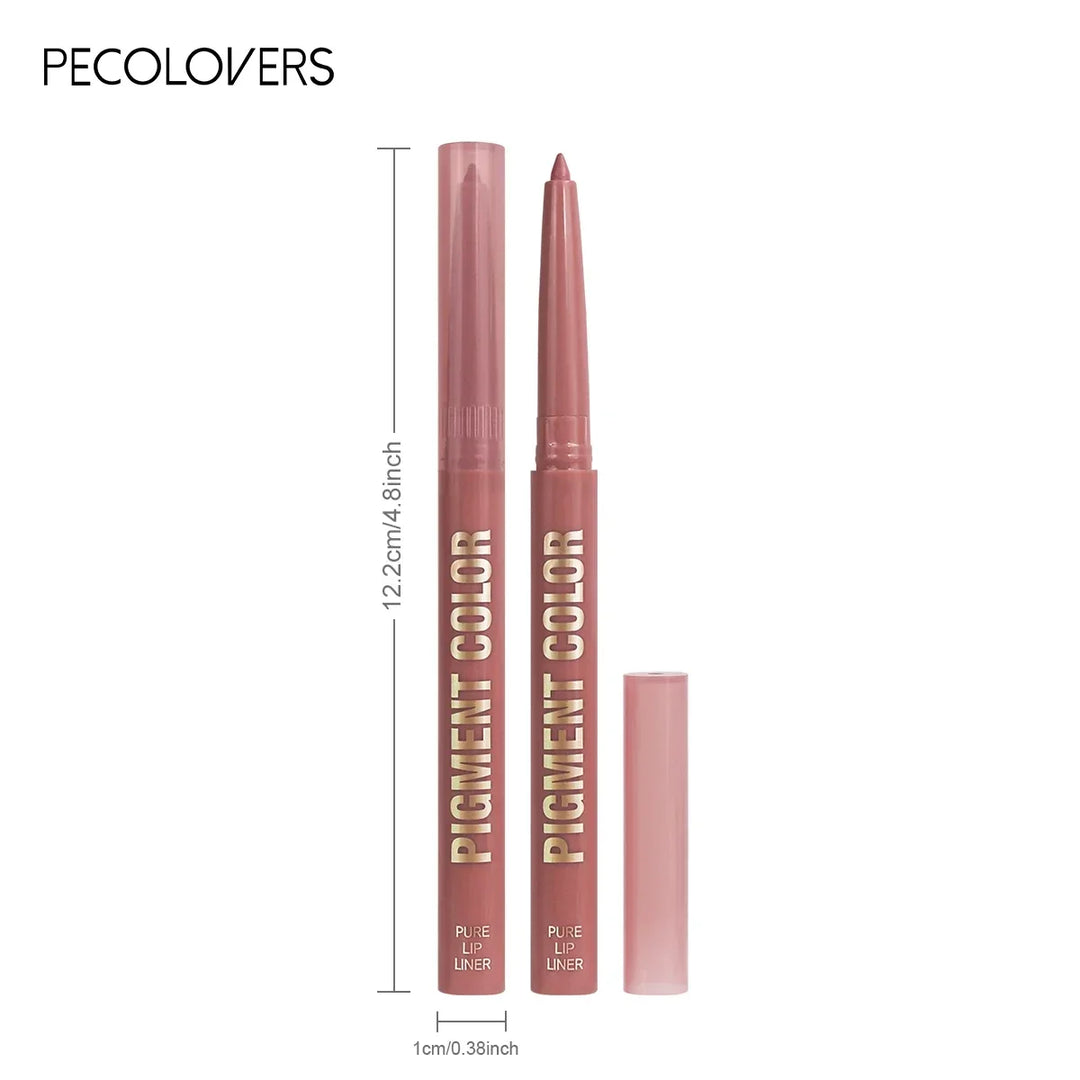 12 color lip enriching lipliner lip moisturizing three-dimensional fitting light thin silky and clear lip liner