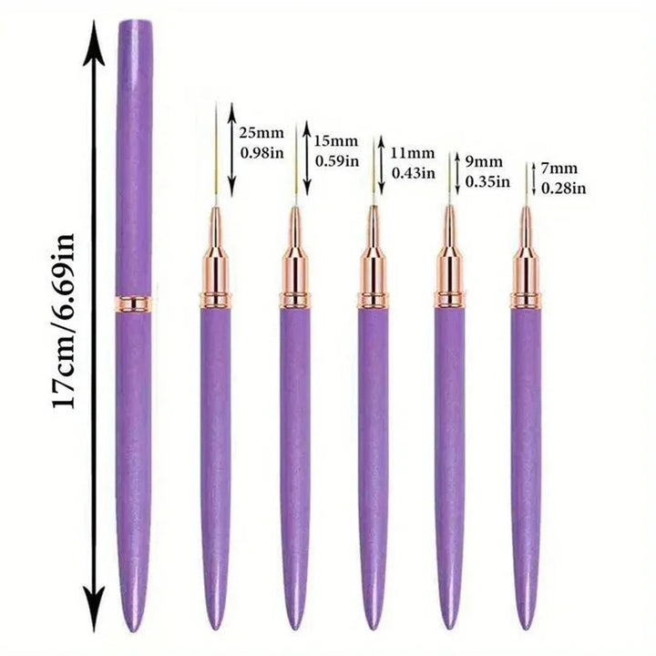 LINMANDA Nail Art Liner Brushes Long Lines Liner Brush UV Gel Polish Painting Nail Design Brush Metal Handle Nail Drawing Pens