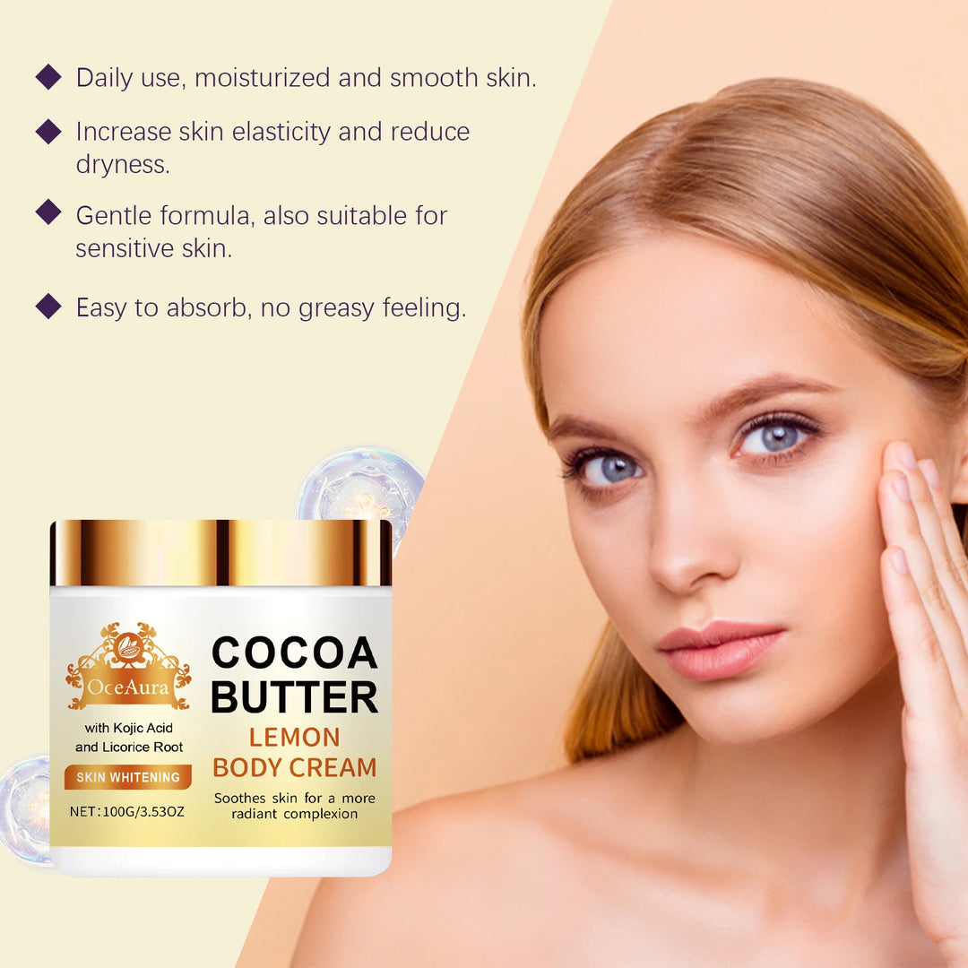 Lemon Cocoa Butter Moisturizing Face Cream Repair Moisturizing Nourishing Face Cream Brightening Cream Facial Skincare Product