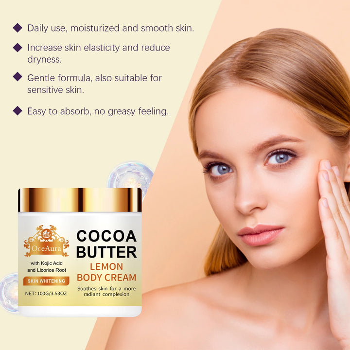 Lemon Cocoa Butter Moisturizing Face Cream Repair Moisturizing Nourishing Face Cream Brightening Cream Facial Skincare Product