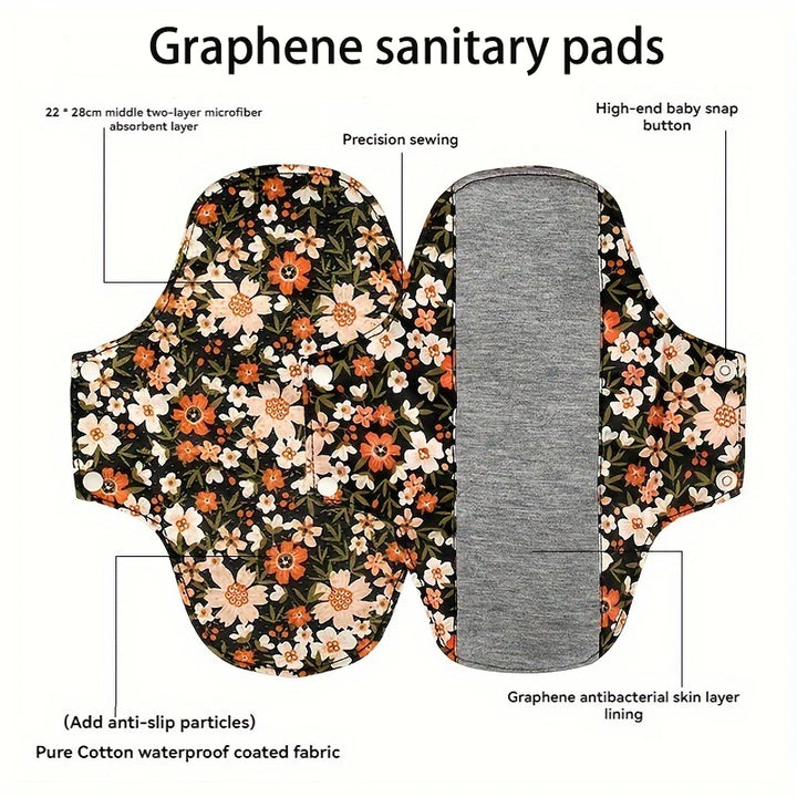 BIAI Large Size Female Nursing Pad Naturally Cloth Menstrual Pad Breathable Graphene Sanitary Pads Panty Liner For Women 22*28CM