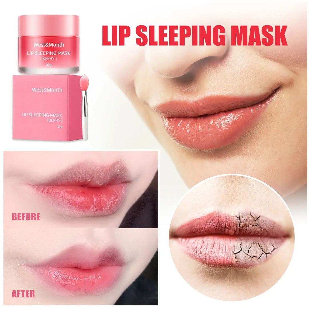 West&Month Repair Lip Sleeping Mask Moisturizing & Nourishing Night Repair Peeling Lip Mask Light Lip Lines Lipstick 20g