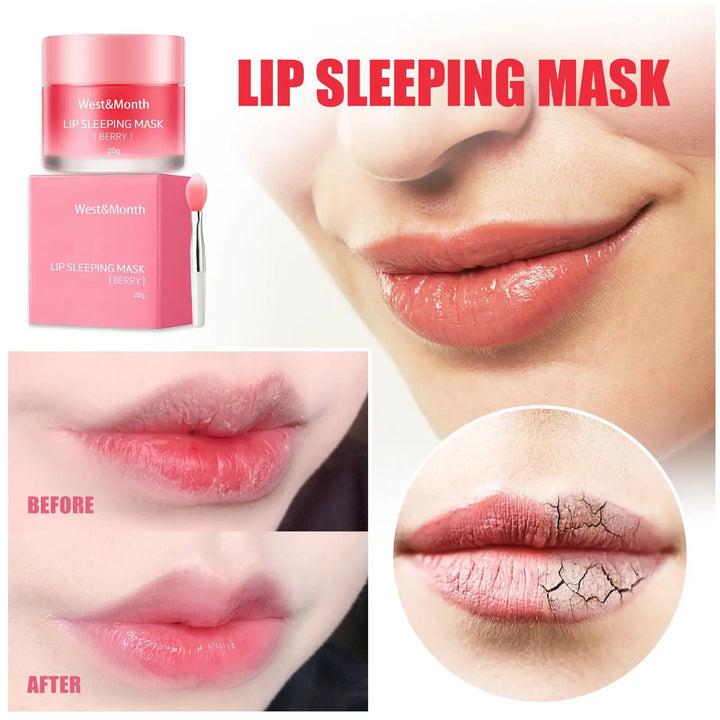West&Month Repair Lip Sleeping Mask Moisturizing & Nourishing Night Repair Peeling Lip Mask Light Lip Lines Lipstick 20g