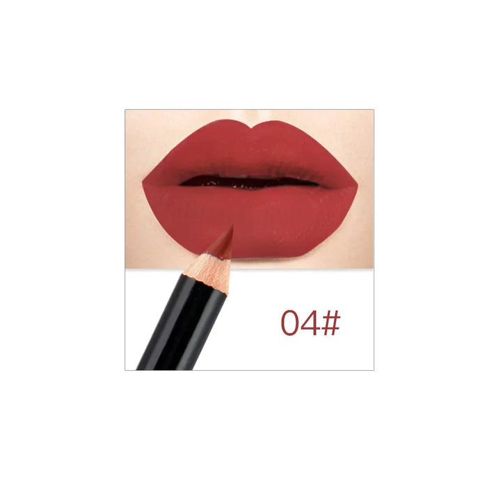 Professional 12 Color Wood Lip liner Waterproof Lady Charming Lip Liner Soft Pencil Makeup Women's Long Lasting Cosmetic Tool