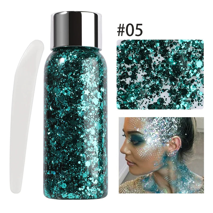 Body Glitter Gel Sequins Long Acting Face Eyes Hair Prom Party Mermaid Scales Not Easy To Take Off Makeup