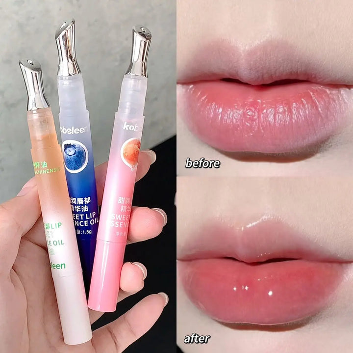 Peach Lip Oil Hydrating Mirror Lip Gloss Moisturizing Non-sticky Lip Tint Lips Plumper Autumn and Winter Lips Care Serum Primer