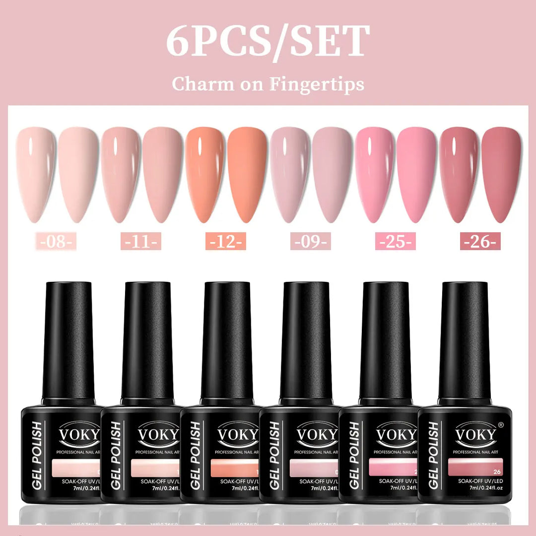 VOKY 6-Piece Set of Nail Gel, Seasonal Fashionable Nail Gel, The Perfect Gift for Ladies to Give During Festivals