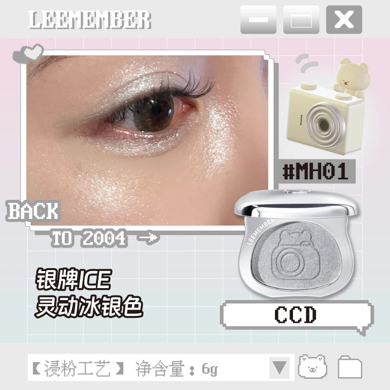 Leemember Stain Blush Baked Powder Soft Smooth Blusher Eyeshadow Gothic Nude Purple Natural Fine Flash Face Brighten Makeup