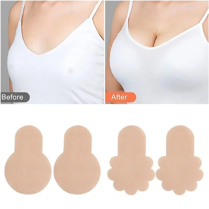 Self-adhesive Nipple Cover Chest Patch Non-woven Thin Invisible Bra Disposable Sticky Lift Breast Petals Round Flower Pads