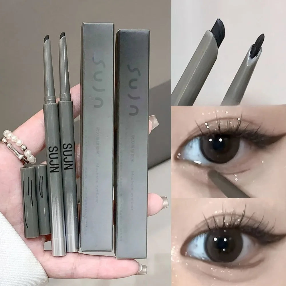 1Pc Matte Wine Red Silky Long-lasting Eye Liner Gel Pencil Lasting Smooth Easy To Color Waterproof Flat Head Eyeliner Eye Makeup