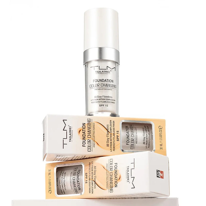 Warm Change liquid foundation sunscreen lasting oil control easy to apply makeup waterproof portable